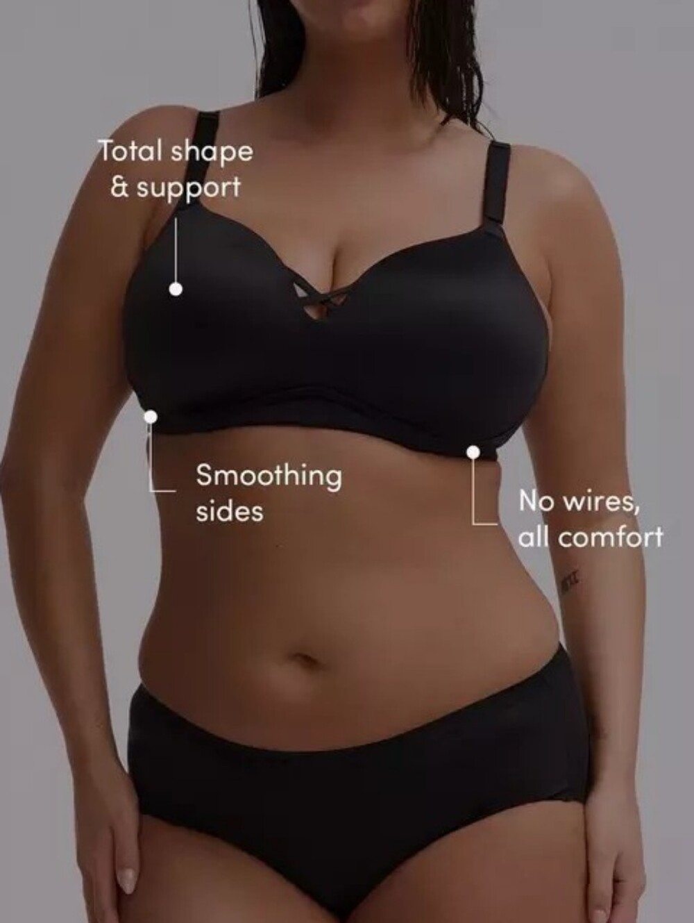 Torrid Curve 40D Wire-Free Push-Up Smooth Bra Womens Size 40D